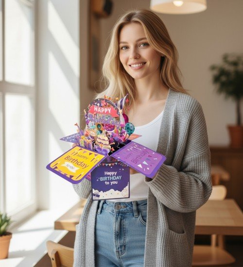 3D Kart | Pop-Up Sürpriz Tebrik ve Hediye Kartı