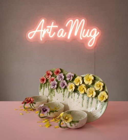 Narcissus Garden Cup | El Yapımı Kupa Bardak Seramik Set